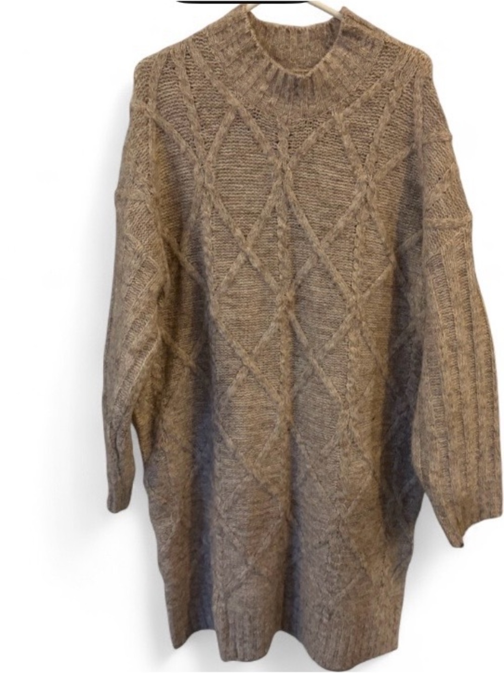 George Brown Cable Knit Crewneck Sweater Dress